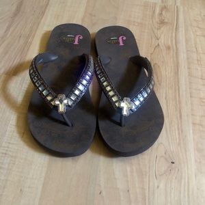 justin boots flip flops